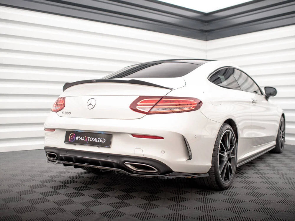 Maxton Design Central Rear Splitter Vertical Bars Mercedes C Coupe AMG-Line C205 Facelift