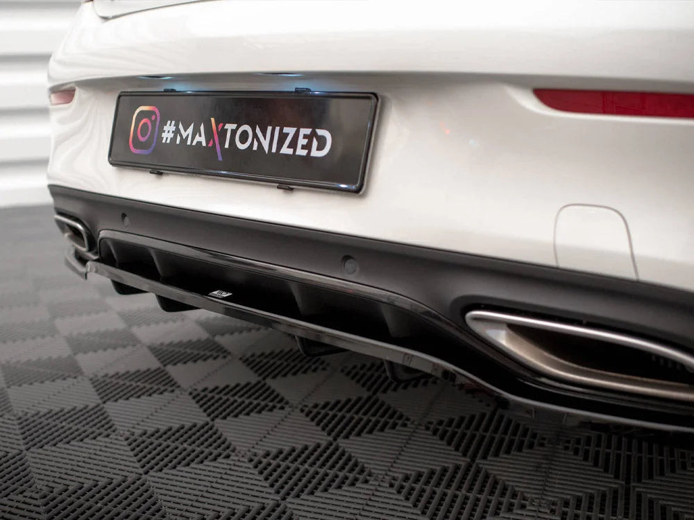 Maxton Design Central Rear Splitter Vertical Bars Mercedes C Coupe AMG-Line C205 Facelift