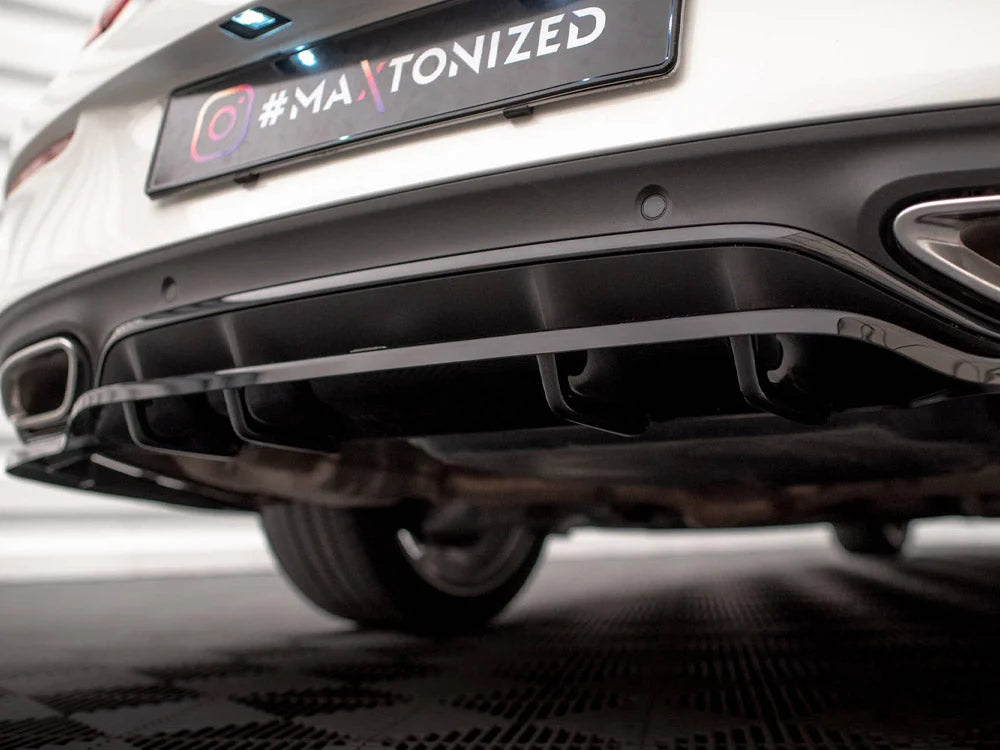 Maxton Design Central Rear Splitter Vertical Bars Mercedes C Coupe AMG-Line C205 Facelift