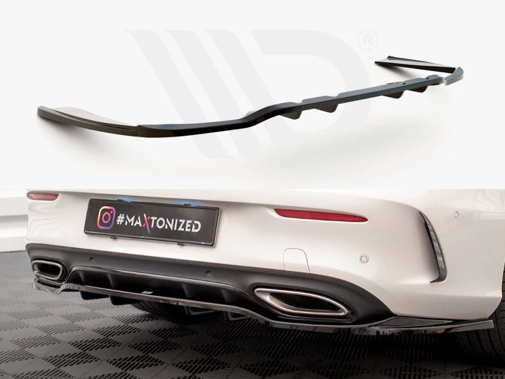 Maxton Design Central Rear Splitter Vertical Bars Mercedes C Coupe AMG-Line C205 Facelift