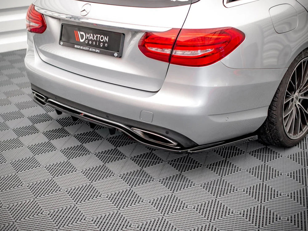 Maxton Design Central Rear Splitter Vertical Bars Mercedes C W205 Estate 01-18