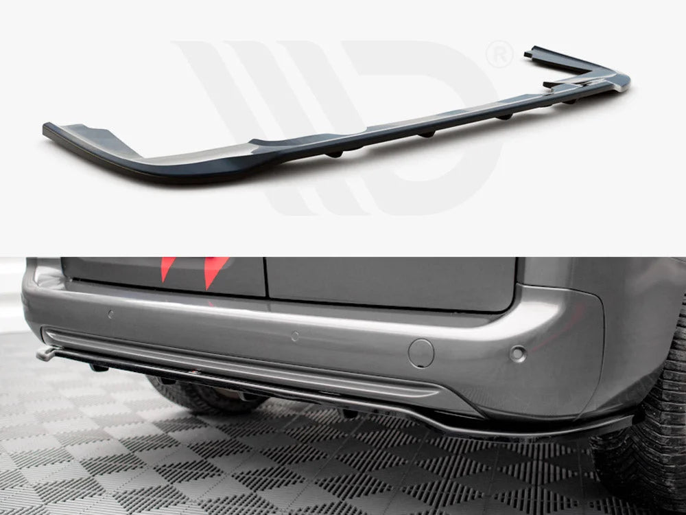 Maxton Design Central Rear Splitter Vertical Bars Peugeot Partner MK3 2018-