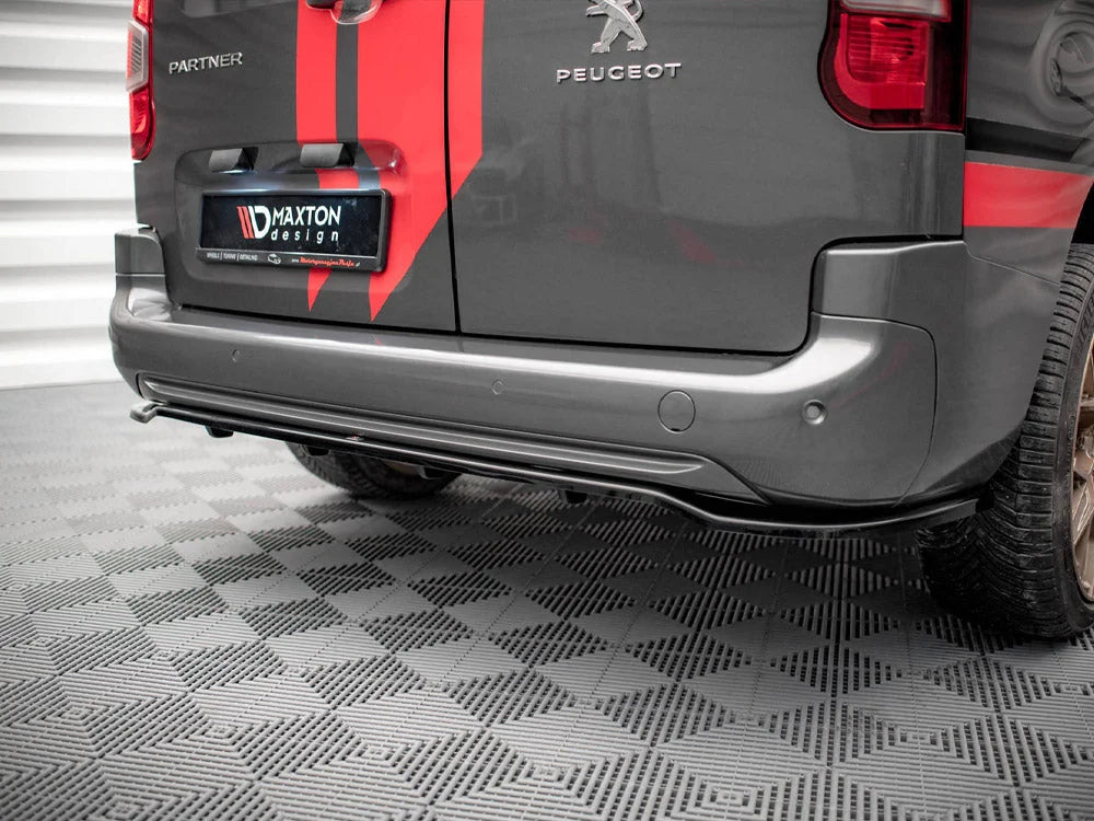 Maxton Design Central Rear Splitter Vertical Bars Peugeot Partner MK3 2018-