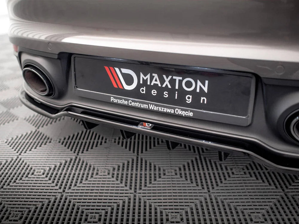 Maxton Design Central Rear Splitter Vertical Bars Porsche 911 Carrera 4S 992 2019-