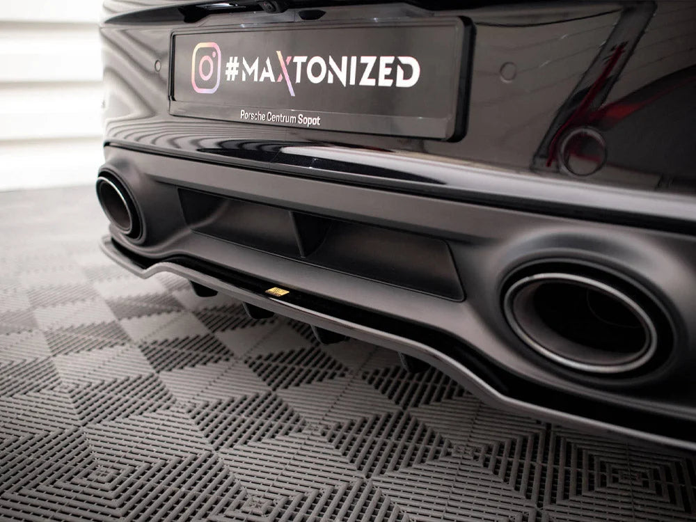 Maxton Design Central Rear Splitter Vertical Bars Porsche 911 Turbo S 992