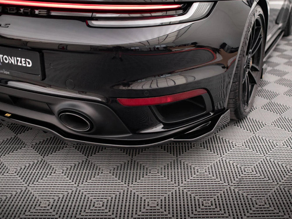 Maxton Design Central Rear Splitter Vertical Bars Porsche 911 Turbo S 992
