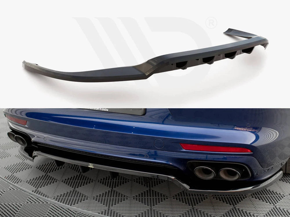 Maxton Design Central Rear Splitter Vertical Bars Porsche Panamera E-Hybrid 971 Facelift
