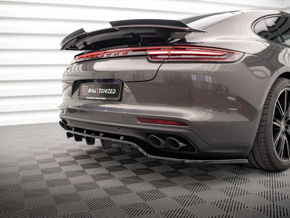 Maxton Design Central Rear Splitter Vertical Bars Porsche Panamera E-Hybrid 971