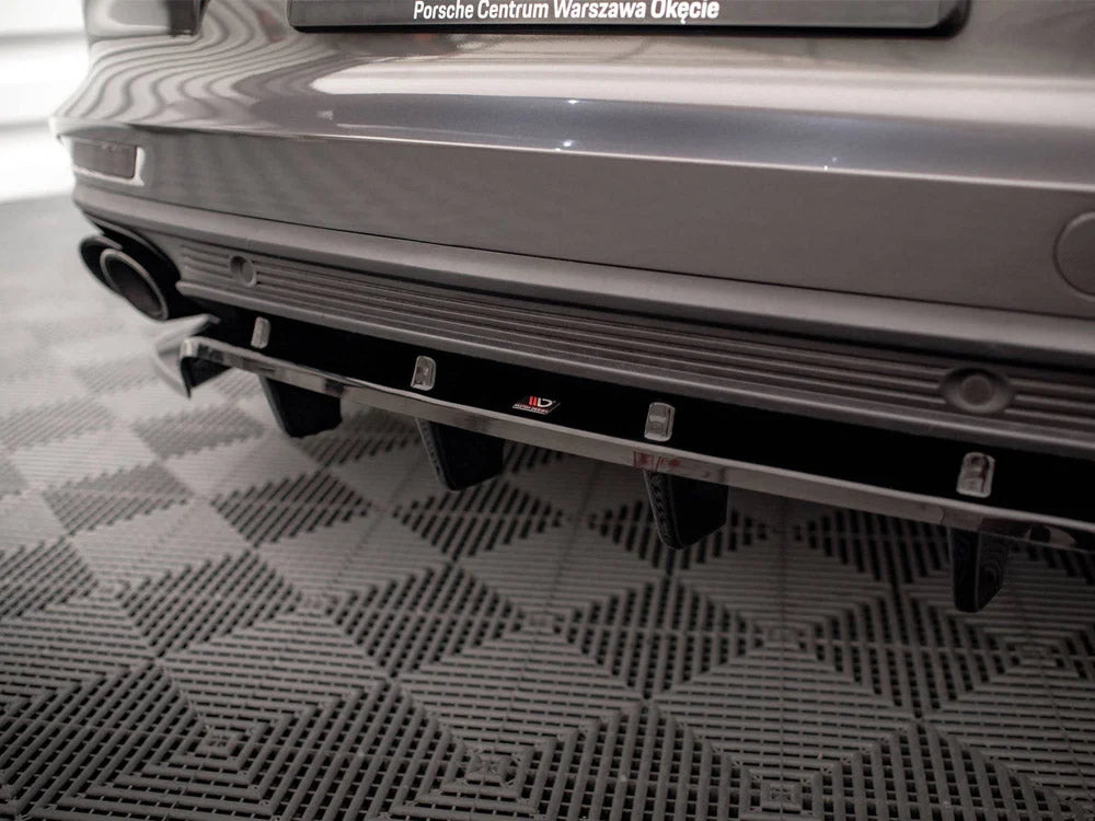 Maxton Design Central Rear Splitter Vertical Bars Porsche Panamera E-Hybrid 971