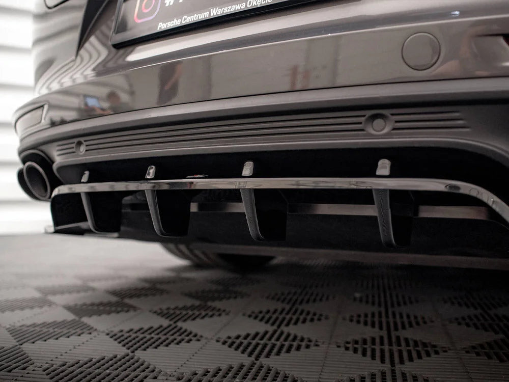Maxton Design Central Rear Splitter Vertical Bars Porsche Panamera E-Hybrid 971