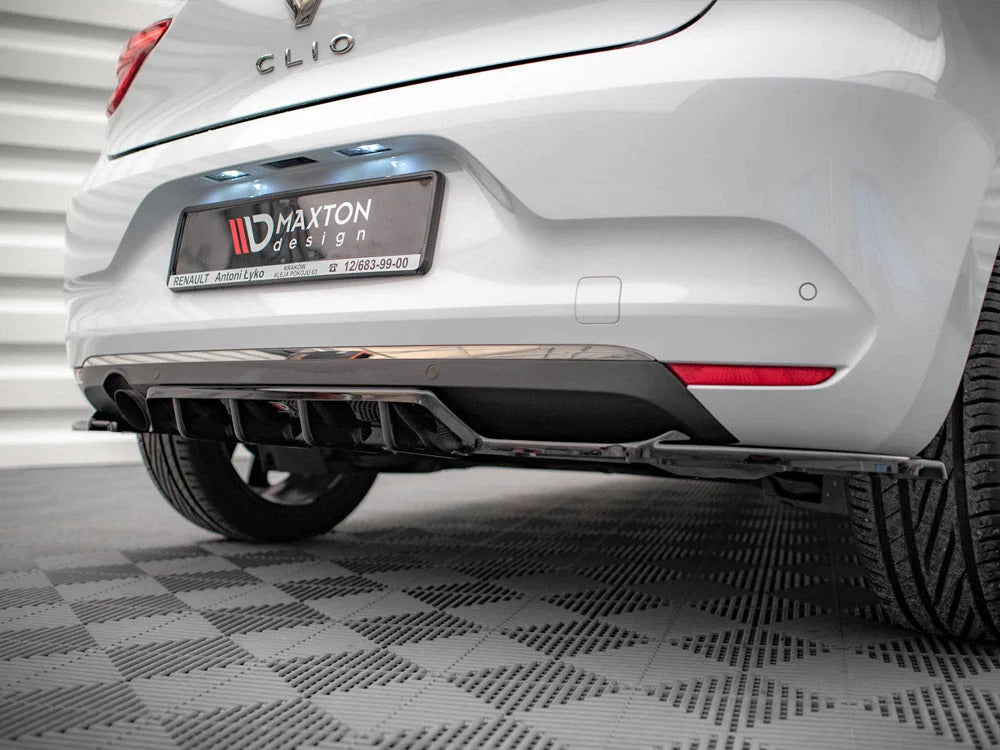 Maxton Design Central Rear Splitter Vertical Bars Renault CLIO MK5 2019-