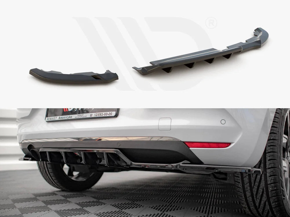 Maxton Design Central Rear Splitter Vertical Bars Renault CLIO MK5 2019-