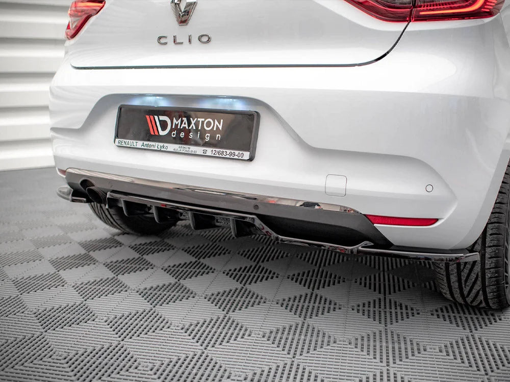 Maxton Design Central Rear Splitter Vertical Bars Renault CLIO MK5 2019-