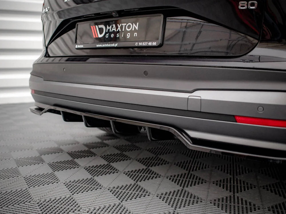 Maxton Design Central Rear Splitter Vertical Bars Skoda Enyaq IV 2020-
