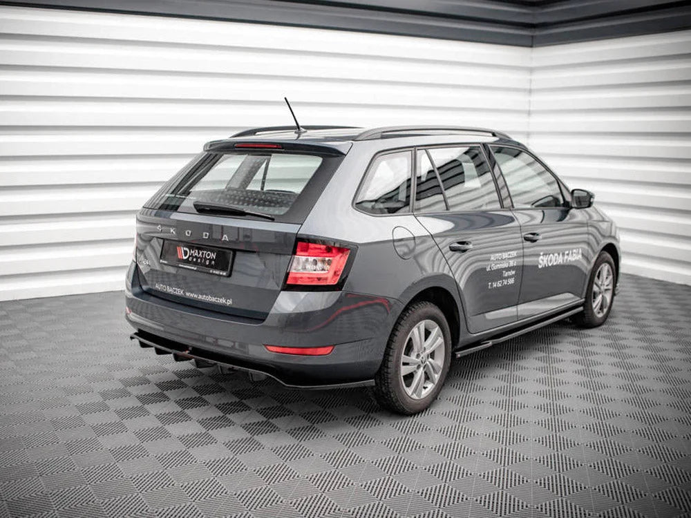 Maxton Design Central Rear Splitter Vertical Bars Skoda Fabia Combi MK3 Facelift 2019-