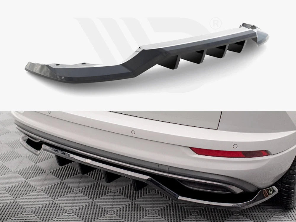 Maxton Design Central Rear Splitter Vertical Bars Skoda Karoq Sportline Mk1 Facelift