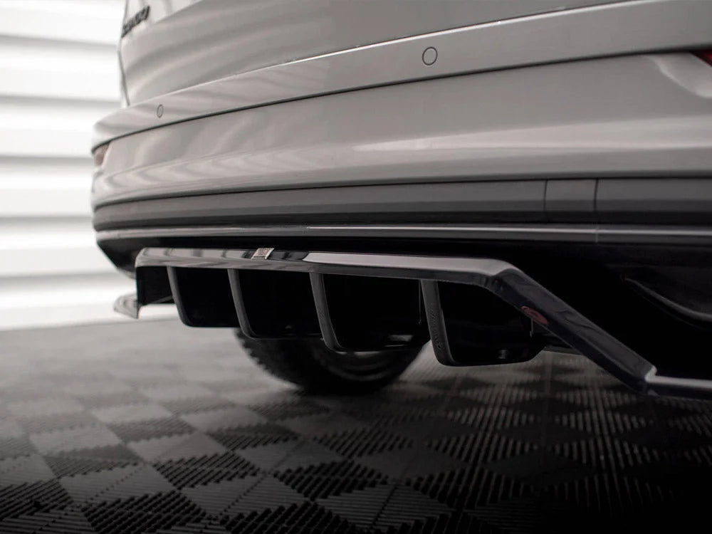 Maxton Design Central Rear Splitter Vertical Bars Skoda Karoq Sportline Mk1 Facelift