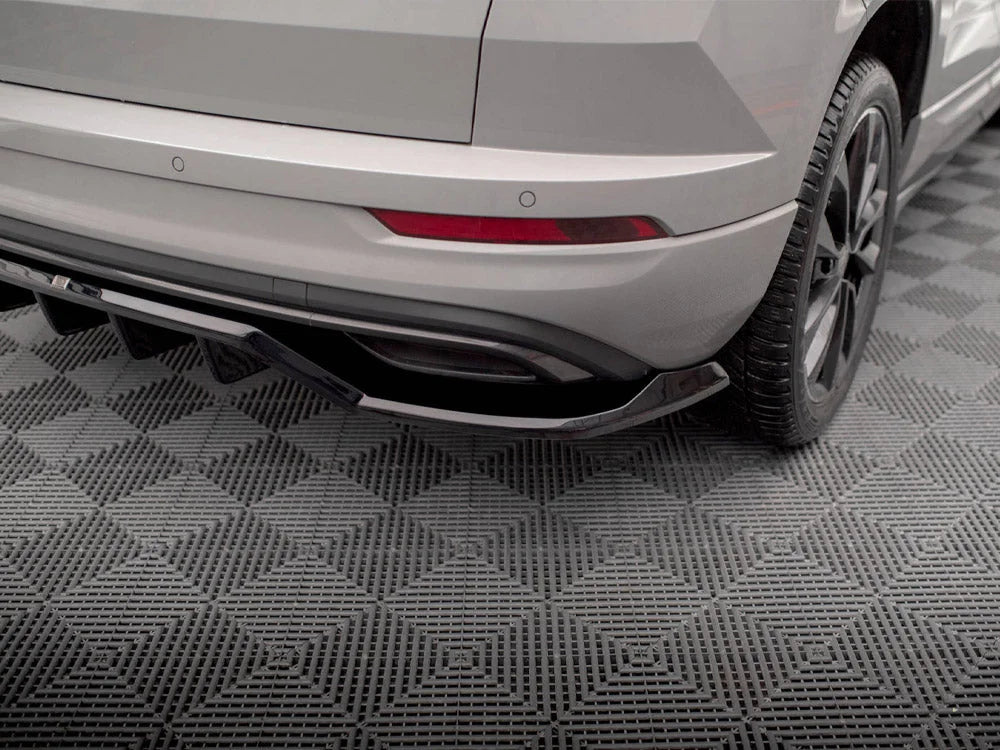 Maxton Design Central Rear Splitter Vertical Bars Skoda Karoq Sportline Mk1 Facelift