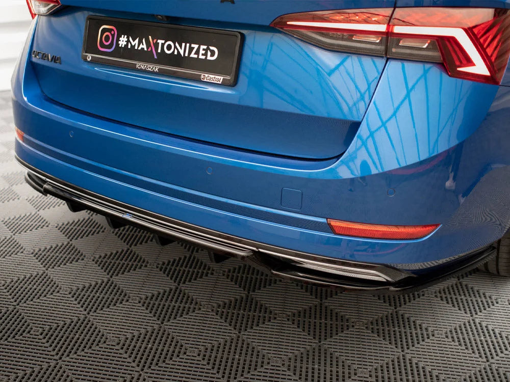 Maxton Design Central Rear Splitter Vertical Bars Skoda Octavia Sportline Mk4