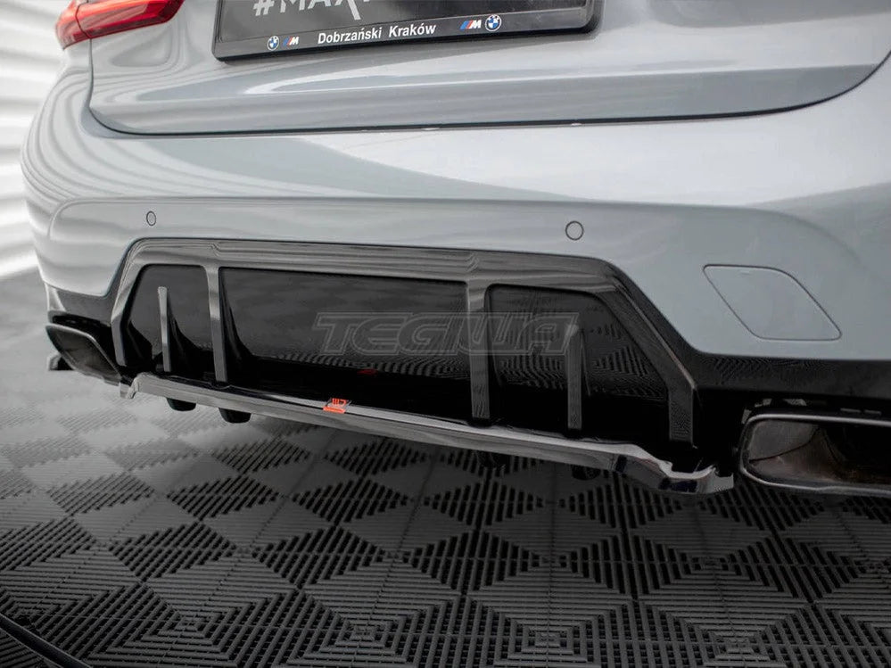 Maxton Design Central Rear Splitter Vertical Bars V.1 BMW 3-Series M340i G20 G21 Facelift