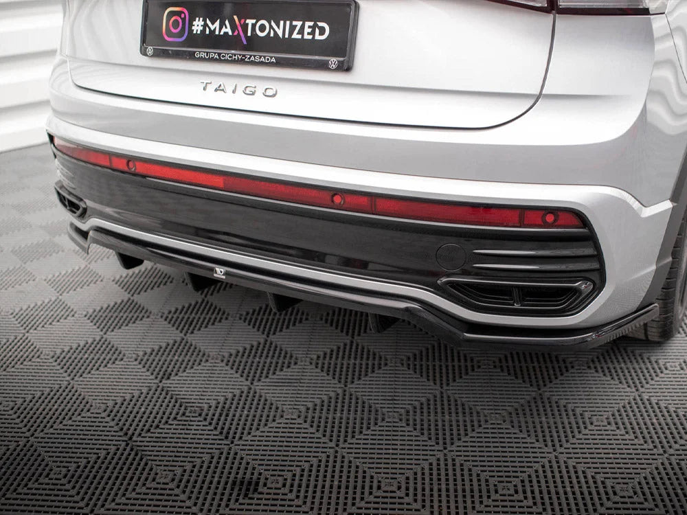 Maxton Design Central Rear Splitter Vertical Bars Volkswagen Taigo R-Line Mk1