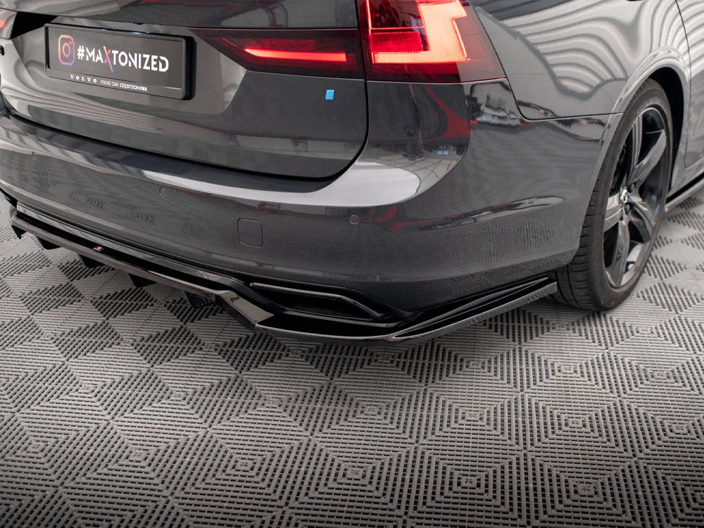 Maxton Design Central Rear Splitter Vertical Bars Volvo V90 R-Design Mk2