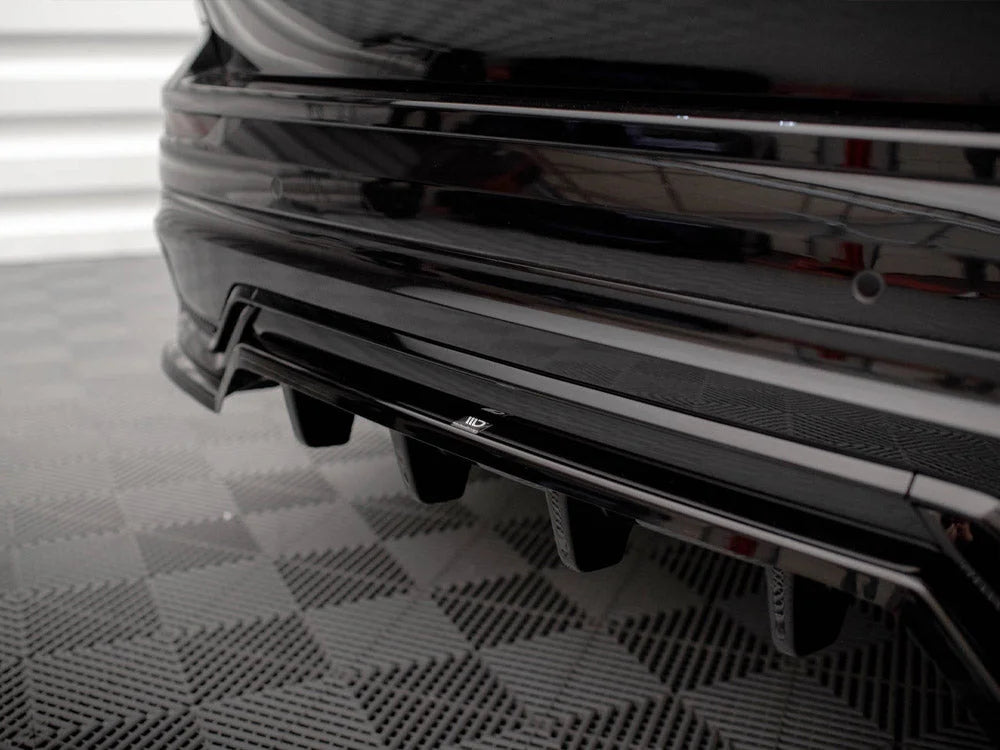Maxton Design Central Rear Splitter Vertical Bars Volvo XC60 R-Design Mk2 Facelift