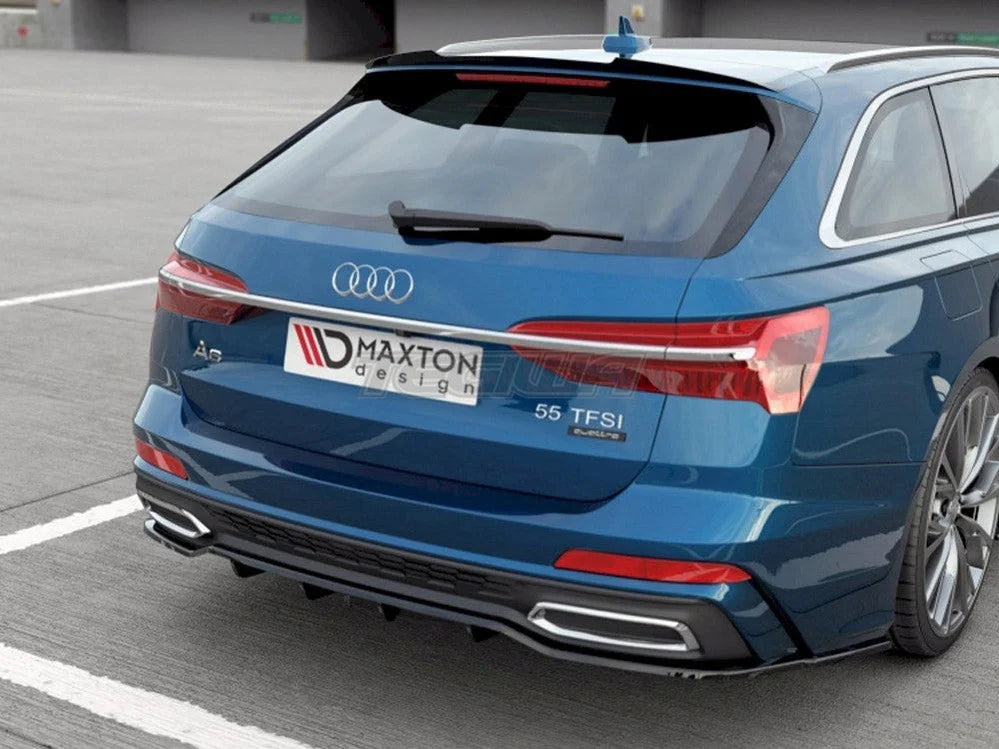 Maxton Design Central Rear Splitter W Vertical Bars A6 S-line C8 Avant 2019-