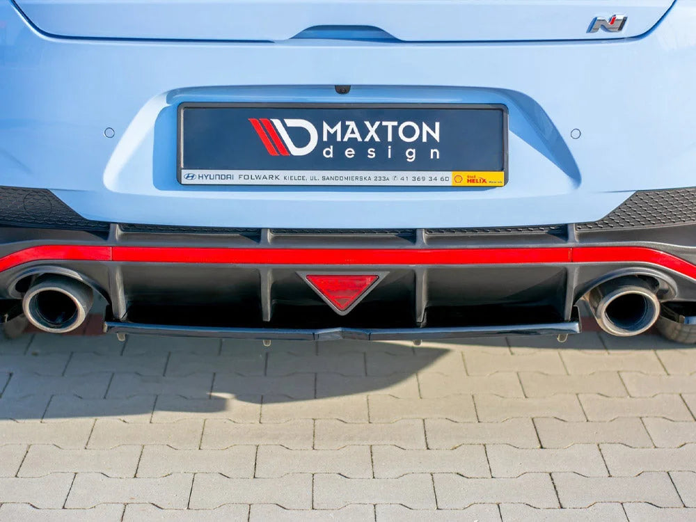 Maxton Design Central Rear Splitter W Vertical Bars Hyundai I30 MK3 N Fastback 2018-