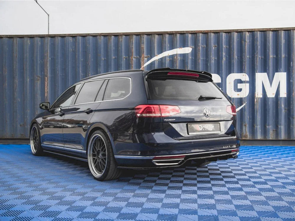 Maxton Design Central Rear Splitter W Vertical Bars Volkswagen Passat B8 15-19