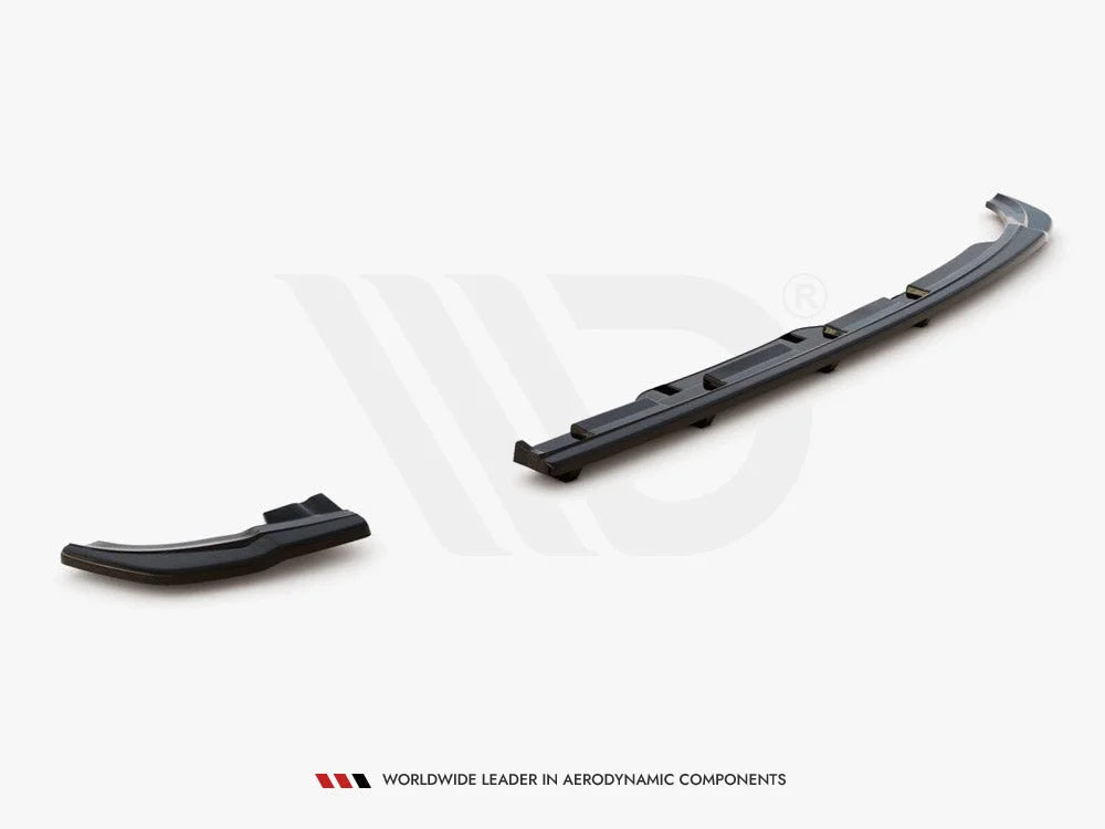 Maxton Design Central Rear Splitter W Vertical Bars Volkswagen Polo MK6 GTI 17-21