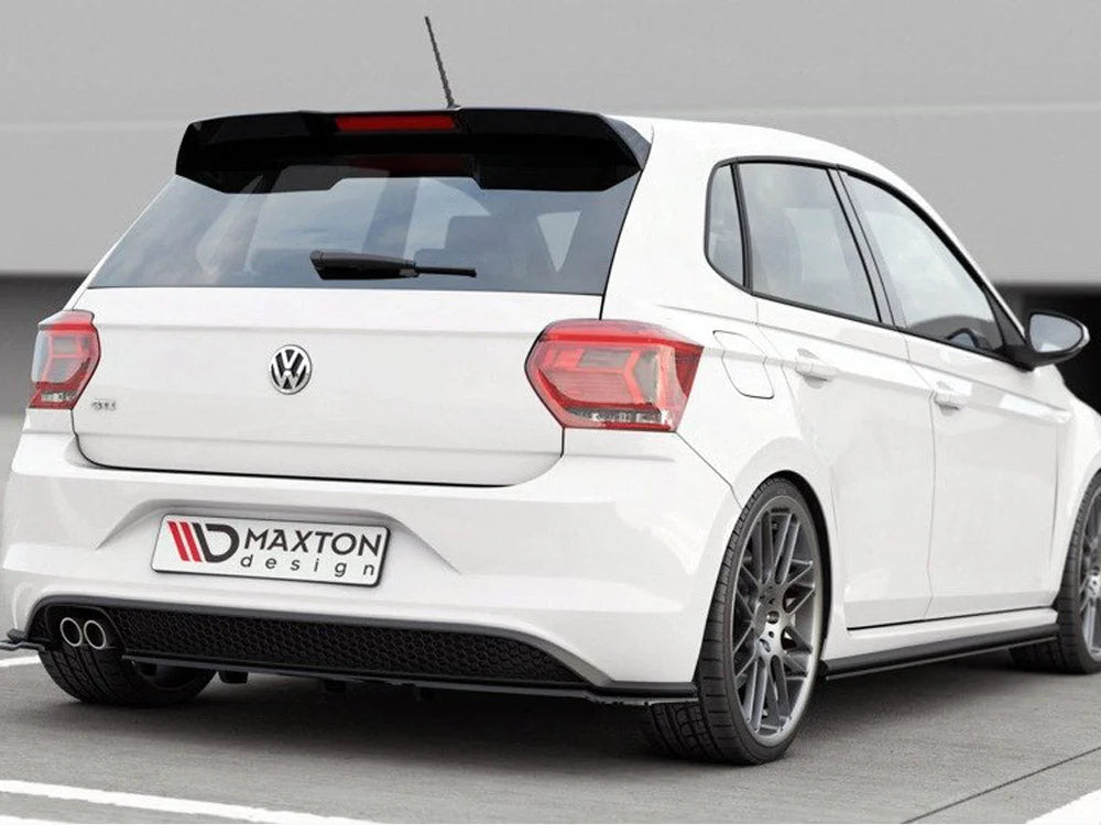 Maxton Design Central Rear Splitter W Vertical Bars Volkswagen Polo MK6 GTI 17-21