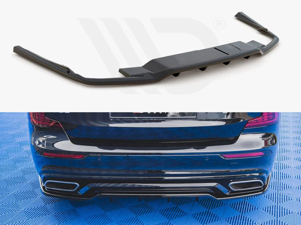 Maxton Design Central Rear Splitter W Vertical Bars Volvo S60 V60 R-design MK3 2018-