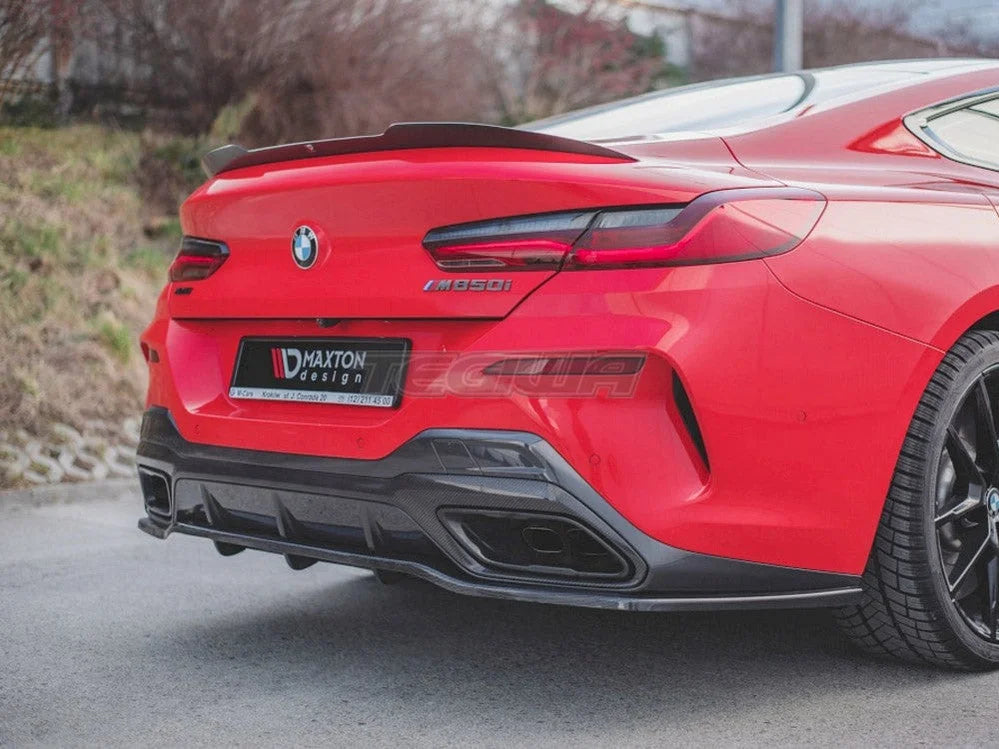 Maxton Design Central Rear Splitter With Vertical Bars BMW 8-Series Coupe M-pack G15 2018-