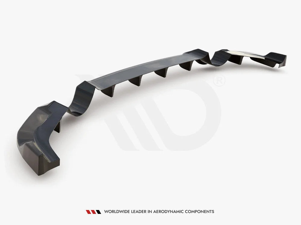 Maxton Design Central Rear Splitter With Vertical Bars Hyundai I30 N MK3 Hatchback 17-20