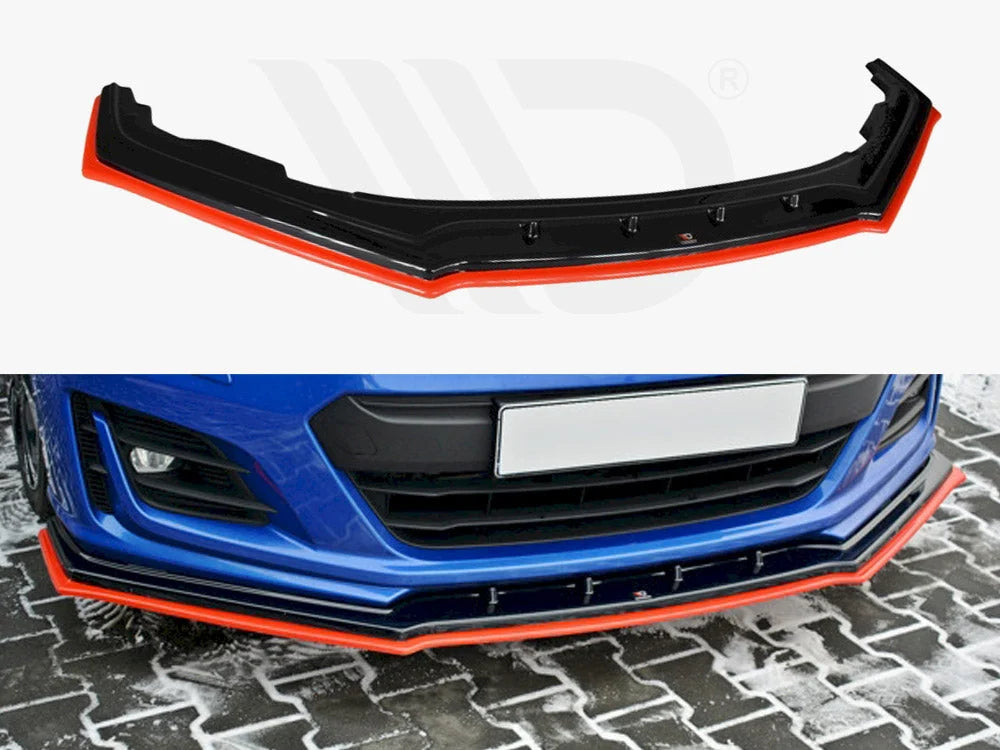 Maxton Design Front Splitter Black & Red V.4 Subaru BRZ Facelift 17-20