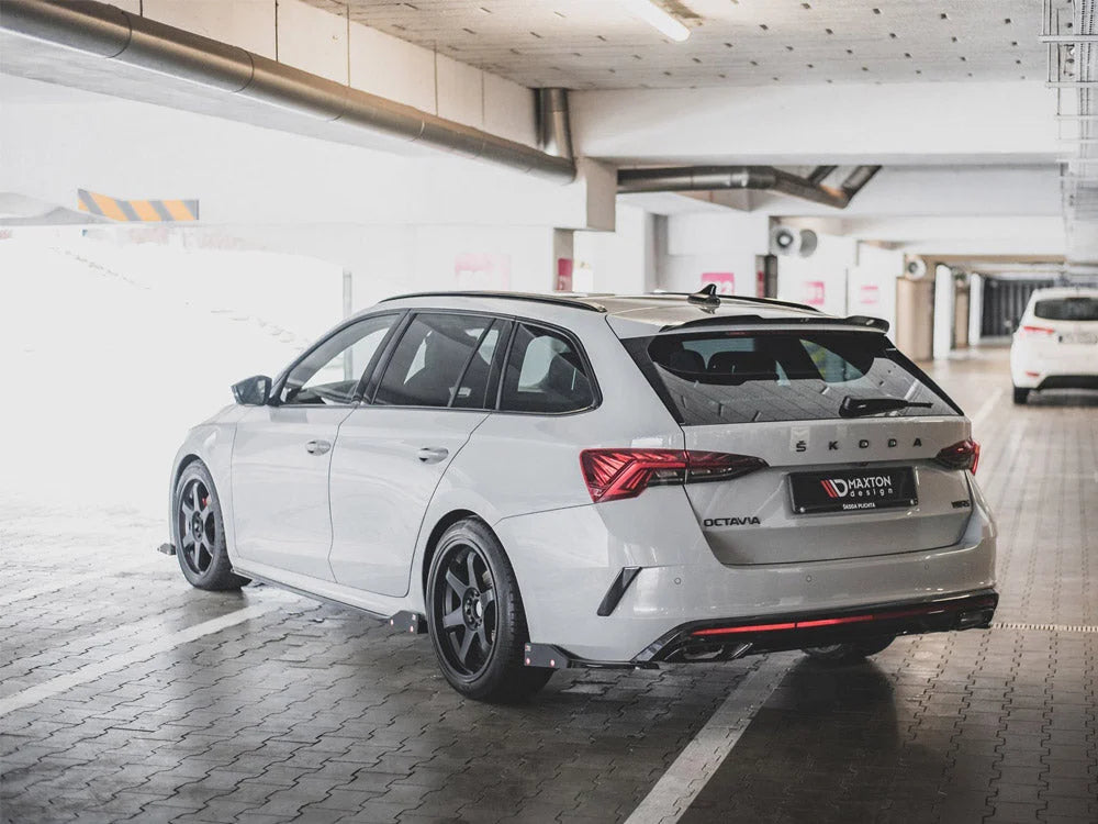 Maxton Design Rear Side Splitters +flaps V2 Skoda Octavia RS MK4 2020-