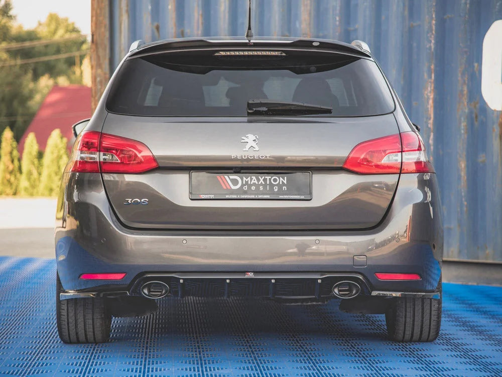 Maxton Design Rear Valance + Exhaust Ends Imitation Peugeot 308 SW MK2 Facelift 2017-