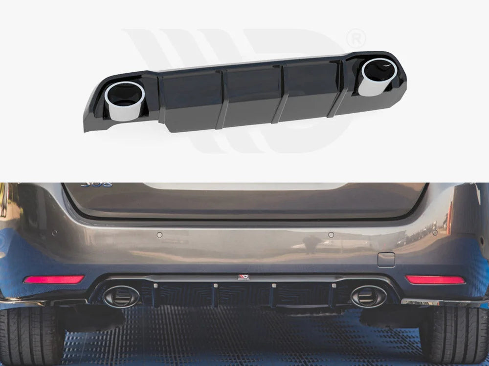 Maxton Design Rear Valance + Exhaust Ends Imitation Peugeot 308 SW MK2 Facelift 2017-