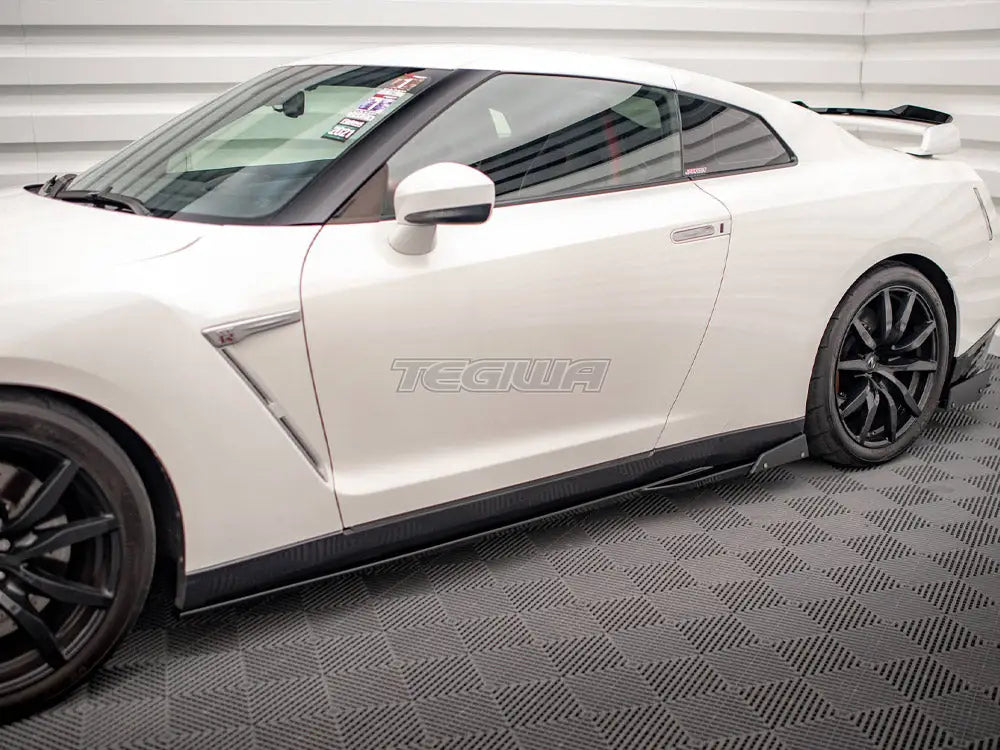 Maxton Design Side Skirts Diffusers + Flaps Nissan GTR R35 Facelift