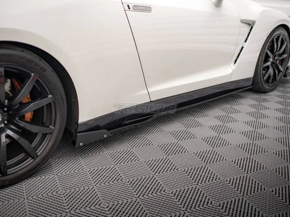 Maxton Design Side Skirts Diffusers + Flaps Nissan GTR R35 Facelift