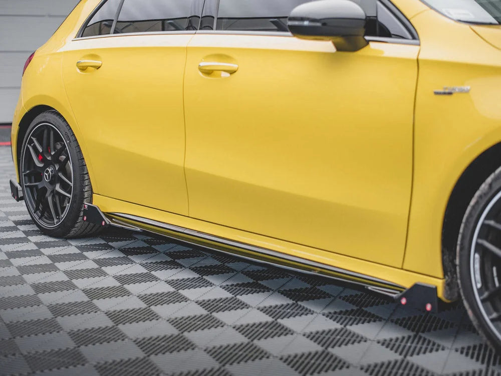 Maxton Design Side Skirts Diffusers +flaps V2 Mercedes AMG A45 S 2019-