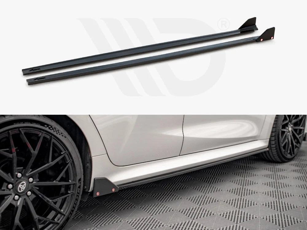 Maxton Design Side Skirts Diffusers V.1 + Flaps Toyota Yaris Mk4