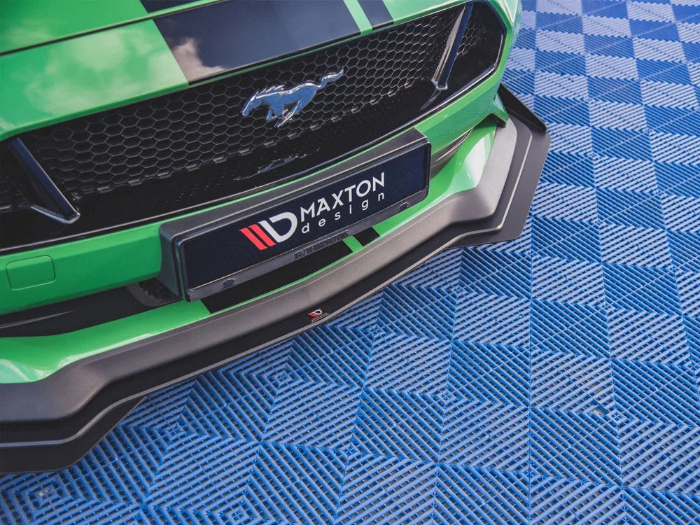 Maxton Design Street PRO Front Splitter V.1 +flaps Ford Mustang GT MK6 Facelift 2017-