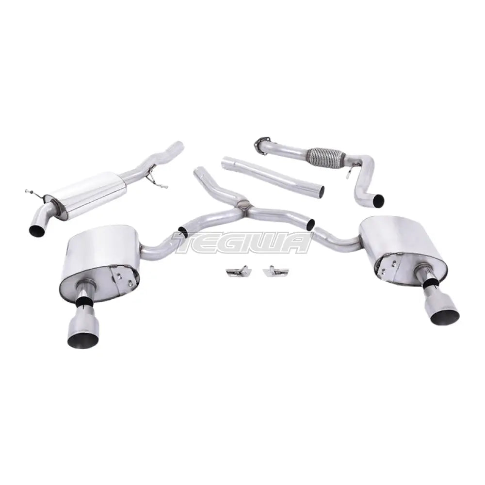 Milltek Audi A4 2.0 TFSI B9 Quattro Saloon & Avant (Non OPF/GPF Models & Without Brace Bars) 2016-2024 Cat Back Exhaust