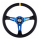 Momo Model 08 - Black Steering Wheel 350Mm Blue Spoke/Black Leather Wheels And Accessories