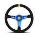Momo Model 08 - Black Steering Wheel 350Mm Blue Spoke/Black Suede Wheels And Accessories