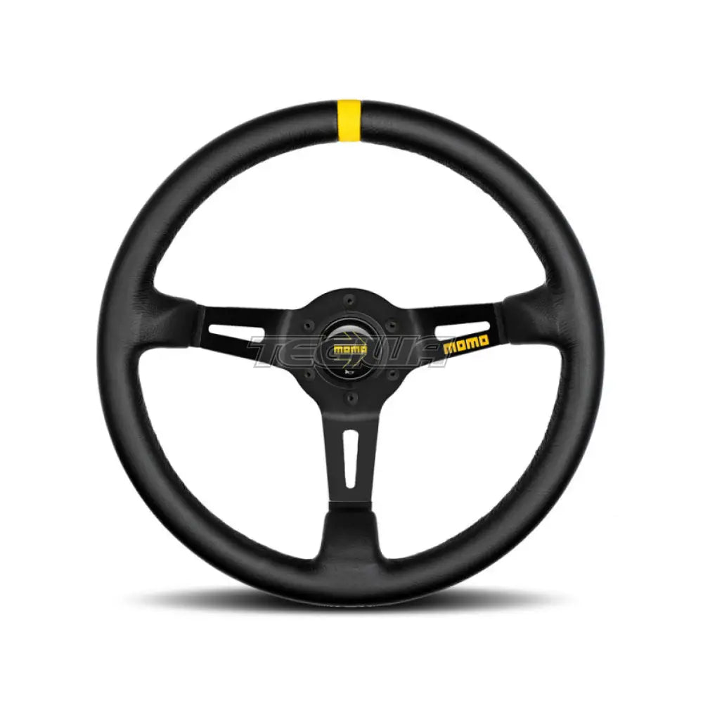 Momo Model 08 - Black Steering Wheel 350Mm Spoke/Black Leather Wheels And Accessories