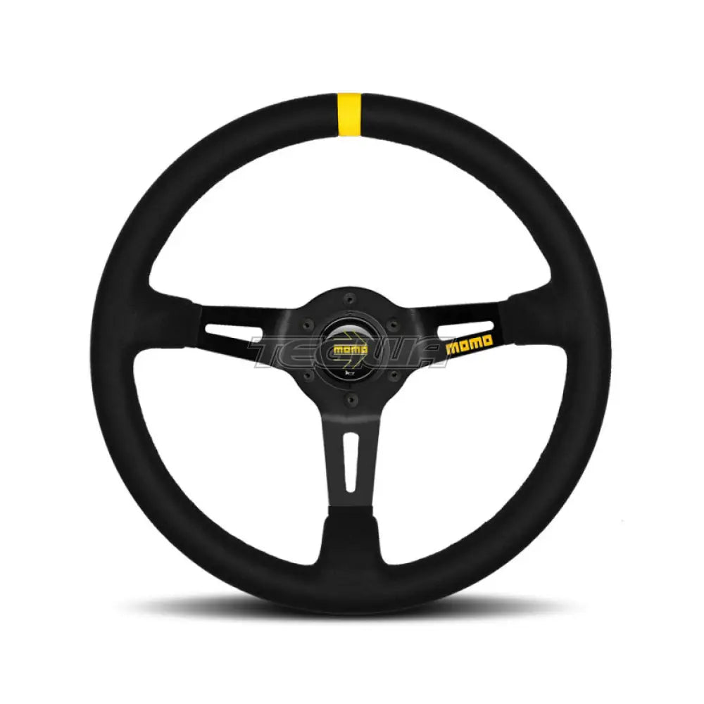 Momo Model 08 - Black Steering Wheel 350Mm Spoke/Black Suede Wheels And Accessories
