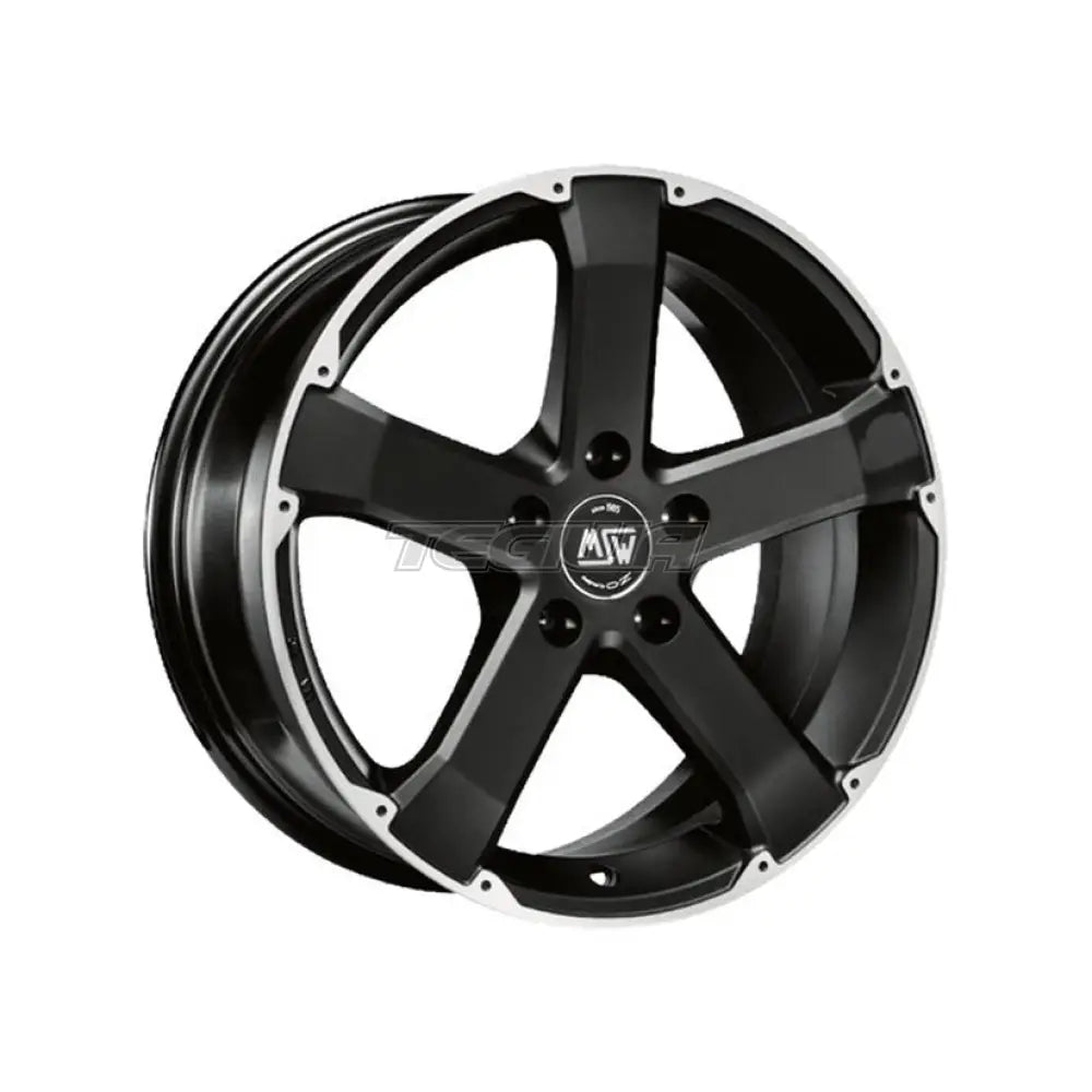 MSW Off-Road & Van 45 Alloy Wheel 17x8 ET42 5x115 Matt Black Full Polished 70.2mm CB Alloy Wheels